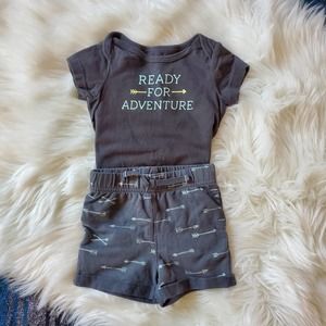 Jumping Beans Ready for Adventure Body Suit & Shorts Set